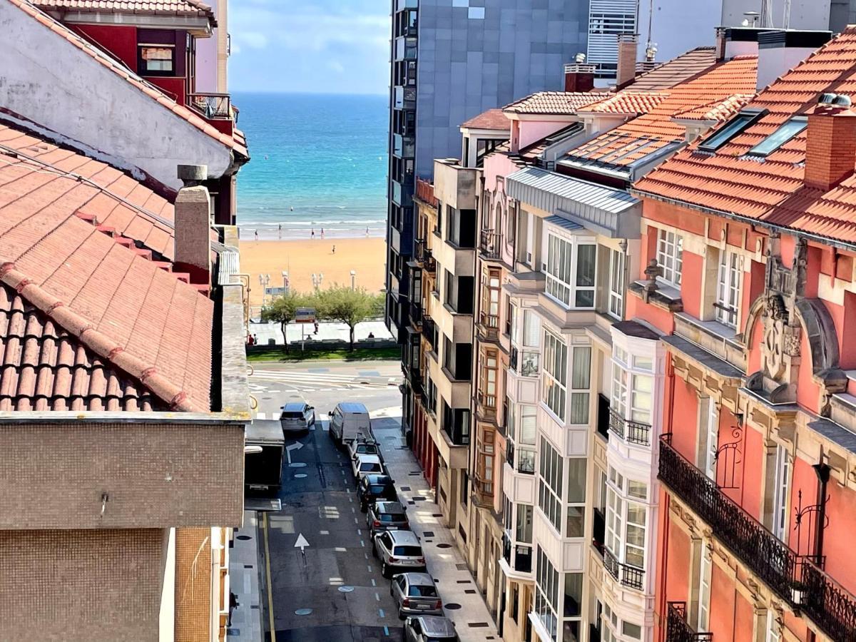 Апартаменты Atico Marques Vistas Al Mar - Garaje Opcional Хихон Экстерьер фото